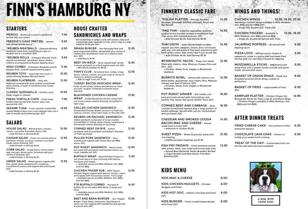 finn's hamburg menu